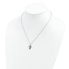 Sterling Silver 12K Gold Cross Necklace with Antique Finish