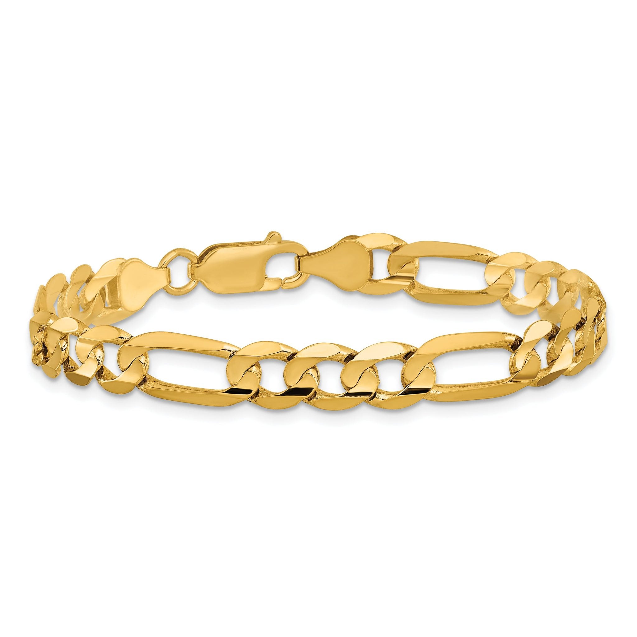 10k 6.75mm Concave Open Figaro Chain