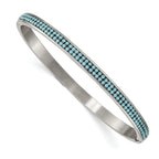 Stainless Steel Polished with Preciosa Crystal 4.75mm Hinged Bangle Bracelet for Women