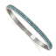 Stainless Steel Polished with Preciosa Crystal 4.75mm Hinged Bangle Bracelet for Women