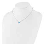 Sterling Silver RH-pl Blue Cr.Opal Oval 16in Necklace w/1.75 ext/Earring Se