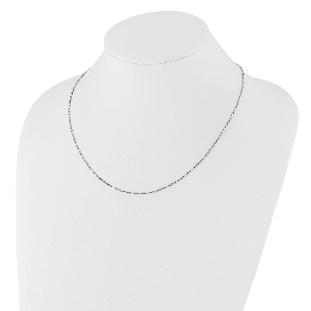 Adjustable Round Box Chain in 14K White Gold, 1.35mm