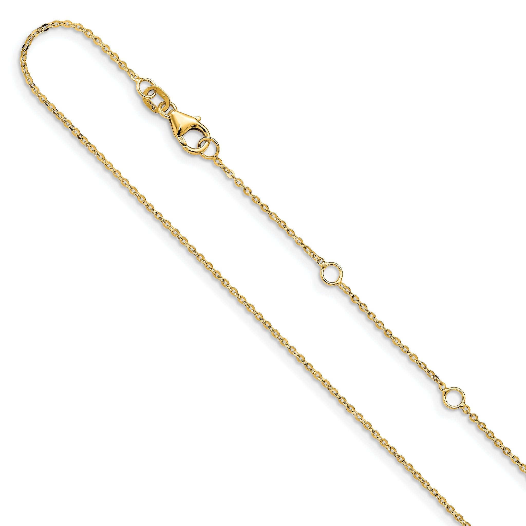 14k 1.2mm Flat Cable 1in+1in Adjustable Chain Main image
