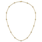 14k Complete 3/4 carat Bezel-set Diamond and Cable Chain 13-Station 16 inch Necklace