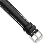 Oil-Tanned Leather Watch Band in Black, 16mm