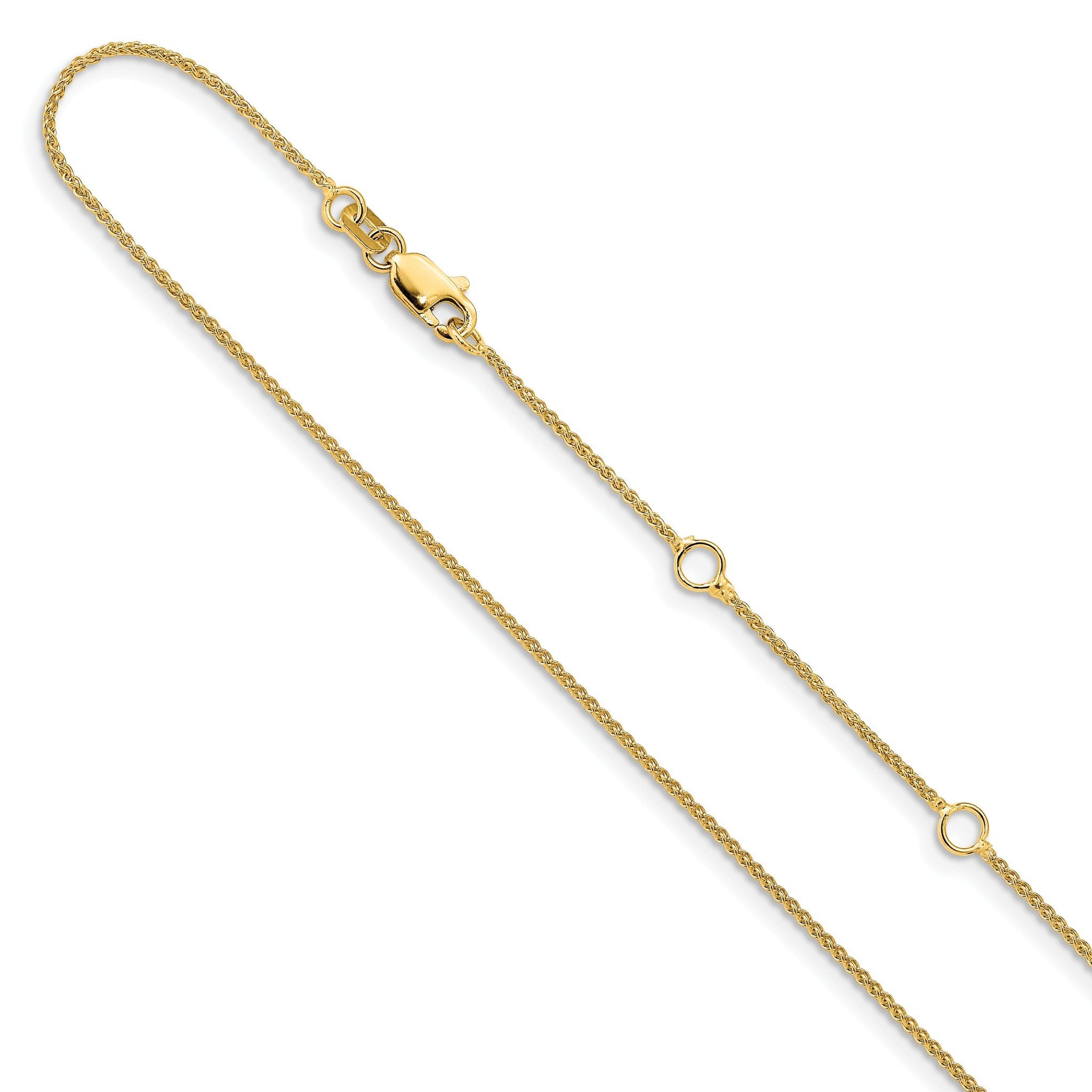 14K 1mm Spiga 1in+1in Adjustable Chain Main image