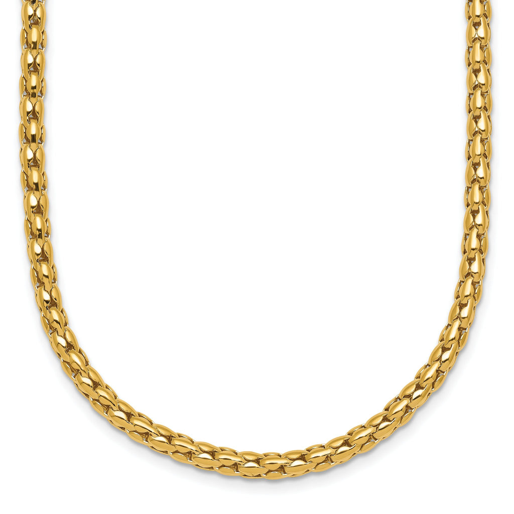 14k Polished 3.5mm Fancy Link 18 inch Necklace