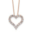 14k Rose Gold 1 carat Lab Grown Diamond VS/SI+ G+ Complete 18 inch Heart Pendant Necklace
