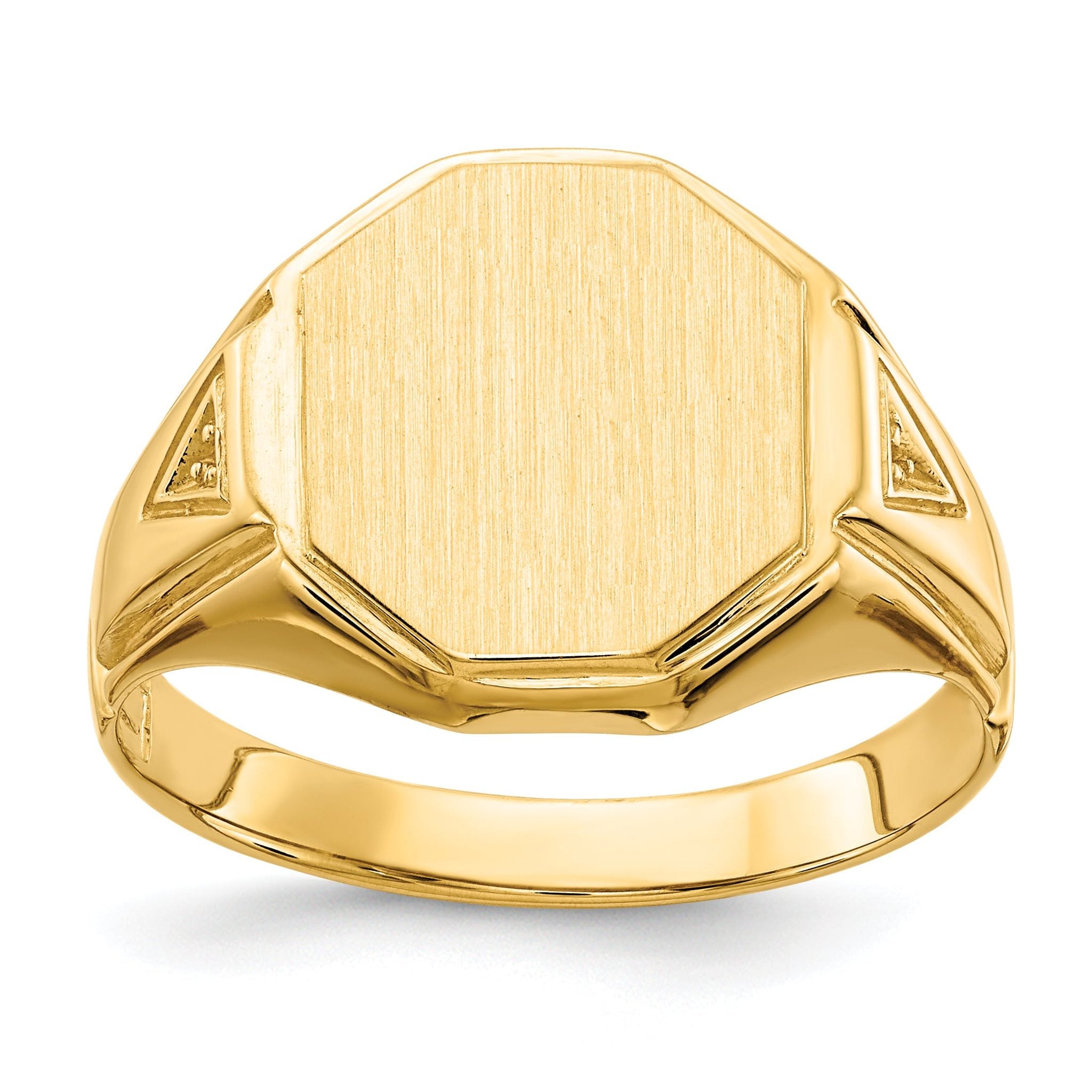 14k 11.5x12.5mm Open Back Diamond Mens Signet Ring Mounting (No Stone Included) Main image
