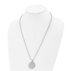 Chisel Stainless Steel Brushed and Polished Reversible Round 2mm Dog Tag on a 24 inch Ball Chain Necklace