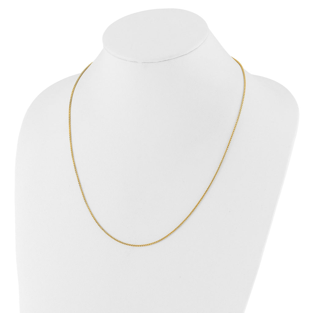 Sterling Silver Gold-plated Adjustable 1.25mm Round Box Chain