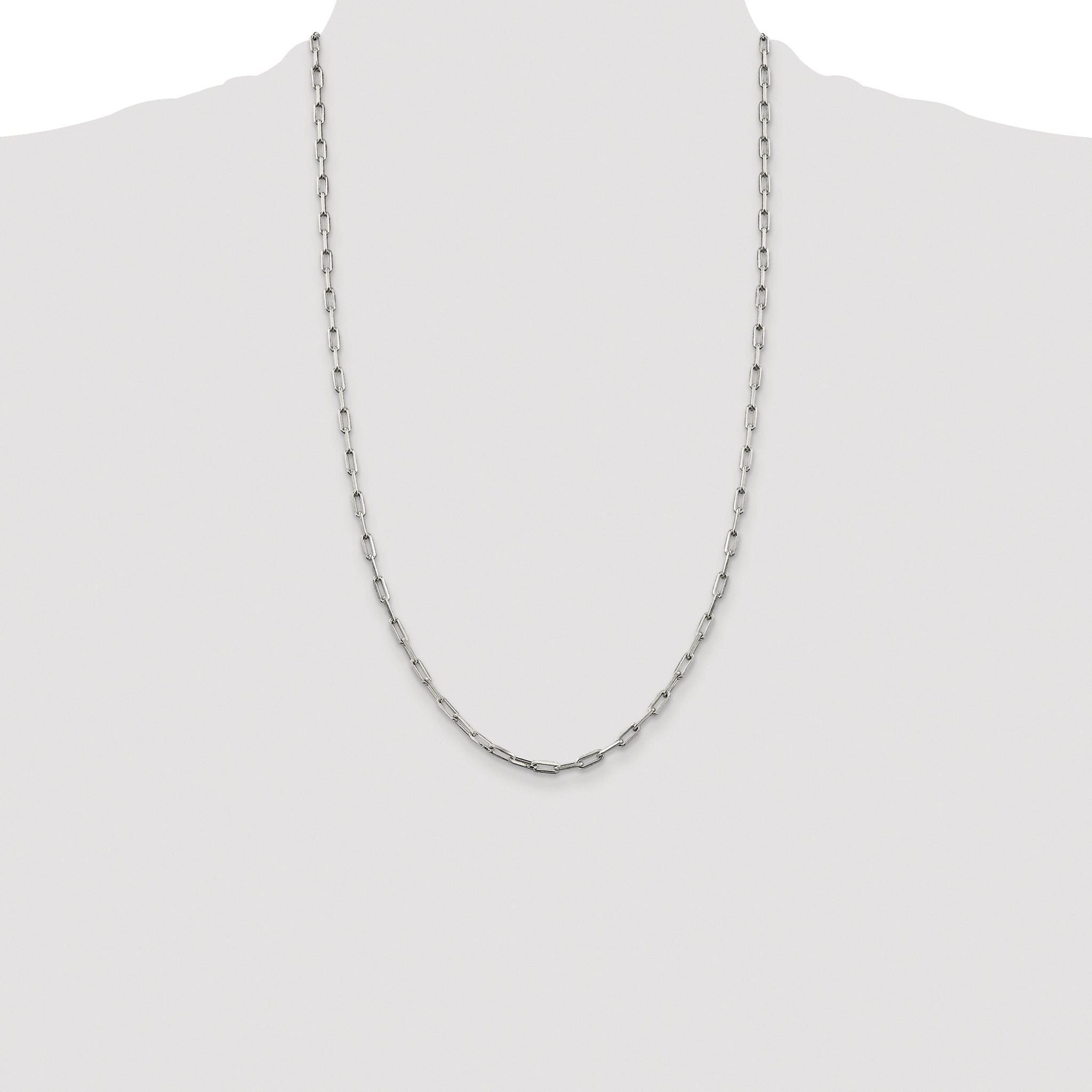 Elongated Open Link Chain in Sterling Silver, 3.25mm
