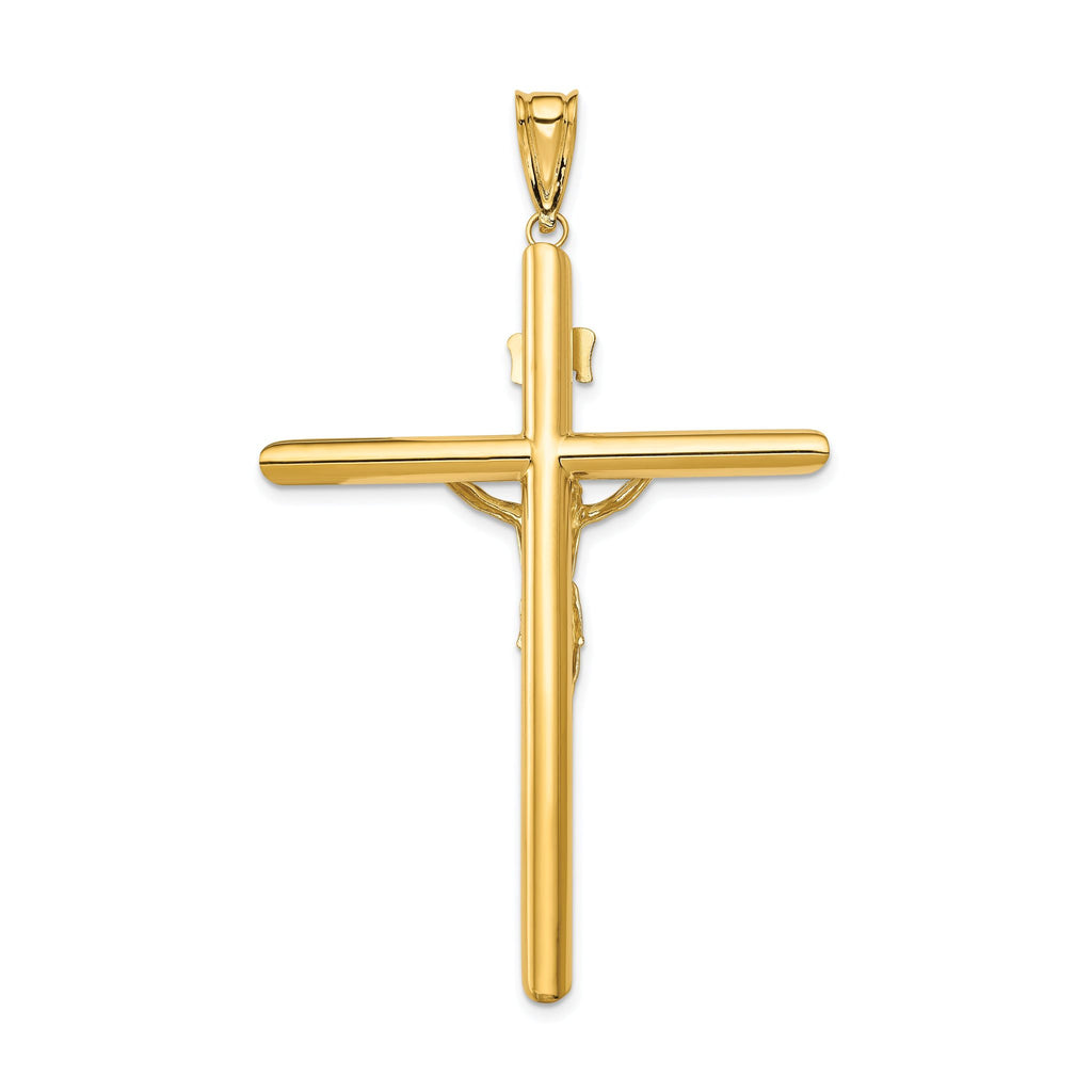 14k Two-Tone Polished Hollow Crucifix Pendant by Sophia Jewelers