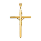 14k Two-Tone Polished Hollow Crucifix Pendant by Sophia Jewelers