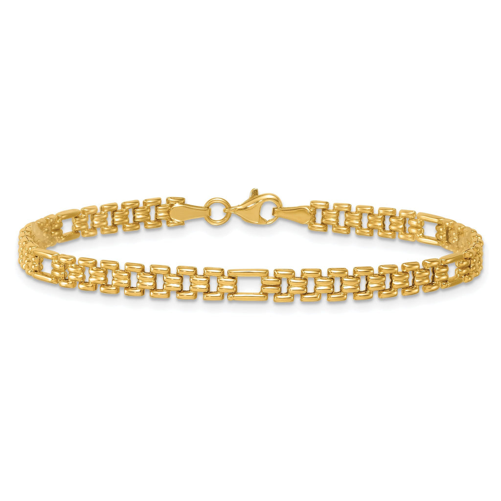 14K Polished 4.5mm Fancy Link 7.5 inch Bracelet