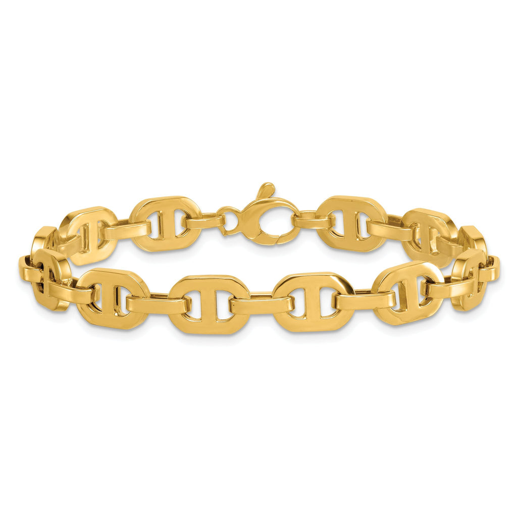 14k Polished 8.5mm Fancy Anchor Link 7.5 inch Bracelet