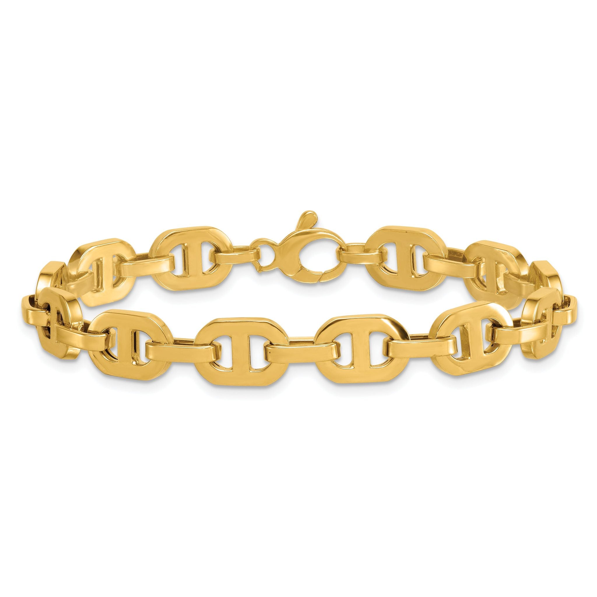 14k Polished 8.5mm Fancy Anchor Link 7.5 inch Bracelet