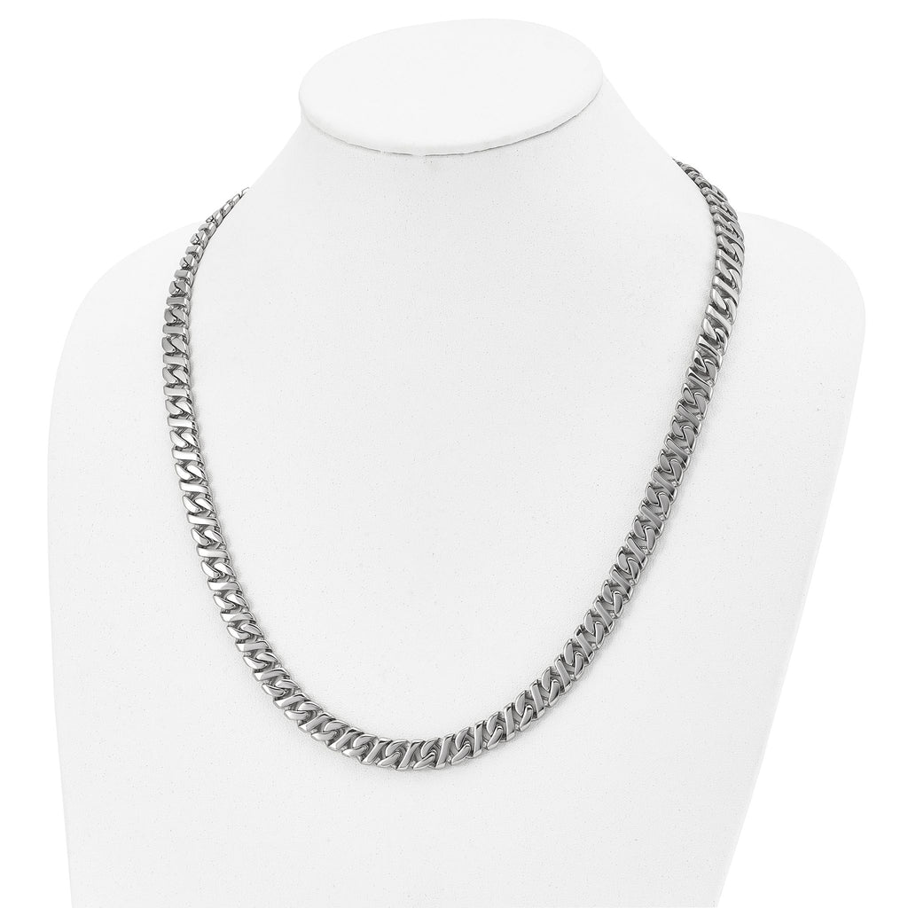 Sophia Jewelers Men's Polished Stainless Steel 24 Curb Chain Necklace