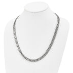 Sophia Jewelers Men's Polished Stainless Steel 24 Curb Chain Necklace