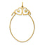 10K Yellow Gold Double Heart Charm Holder with Polished Finish