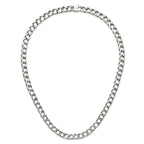 Sophia Jewelers Men's Polished Stainless Steel Curb Chain Necklace 24 Elegant Gift-Ready