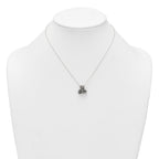 Sterling Silver Polished and Antiqued Beaded Trinity Charm 16 inch Necklace