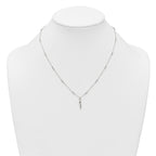 Sterling Silver Polished and Beaded Italian Horn 18 Inch Necklace