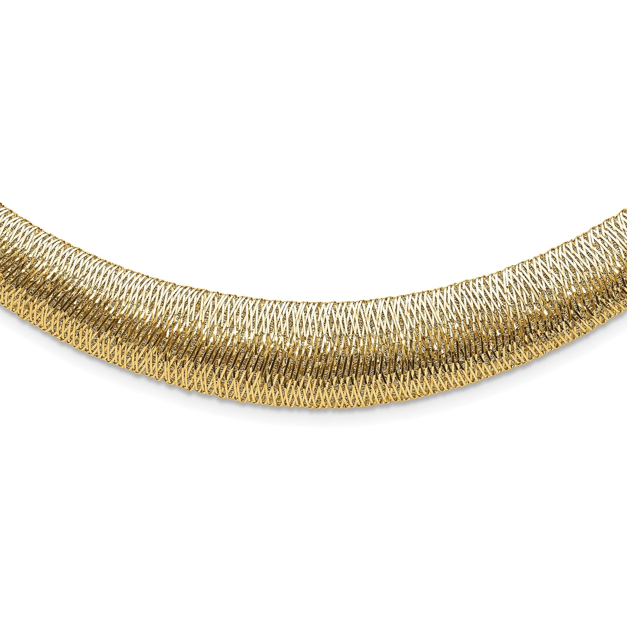 14K Polished Woven Graduated Dome Necklace Main image