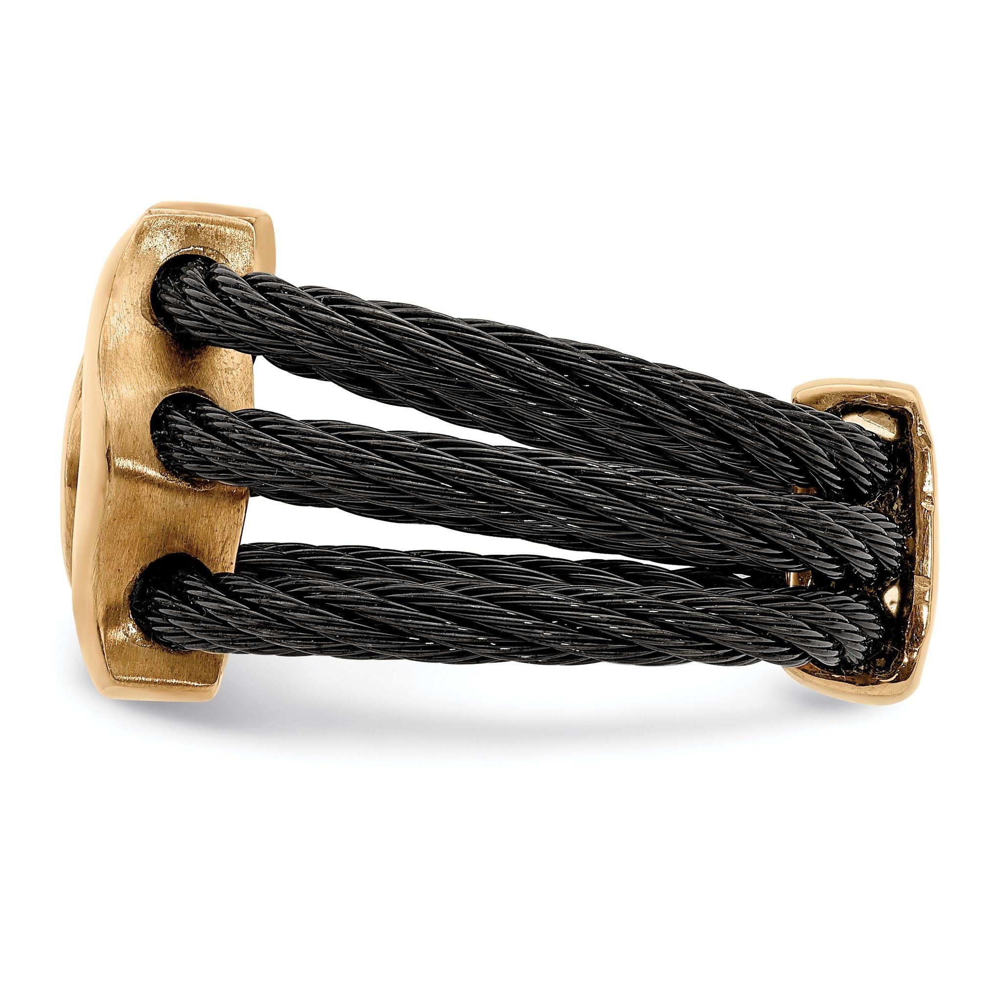 Edward Mirell Black Ti & Bronze Cable White Sapphire Cable Flexible Ring Secondary image