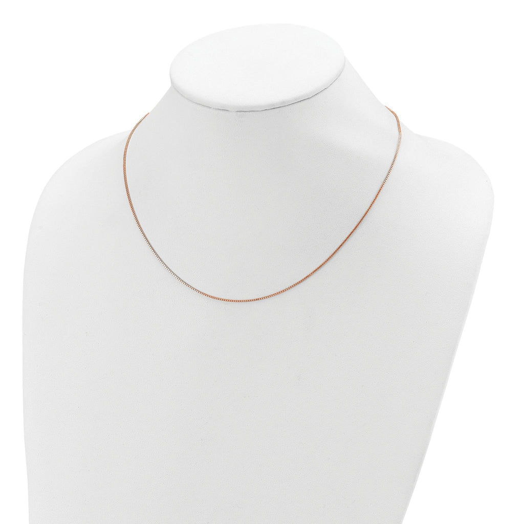 Adjustable Box Chain in Rose Gold-Plated Sterling Silver