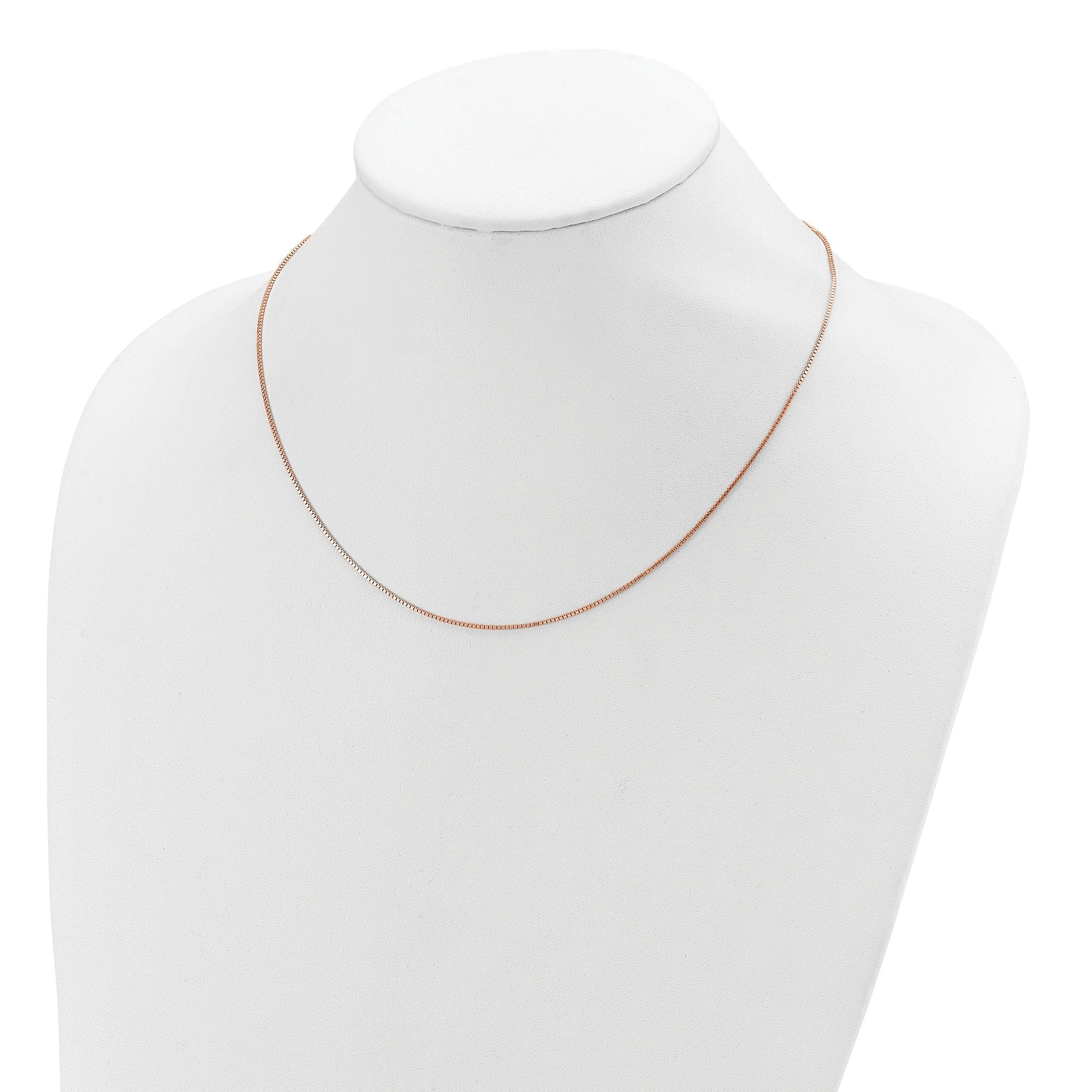 Adjustable Box Chain in Rose Gold-Plated Sterling Silver