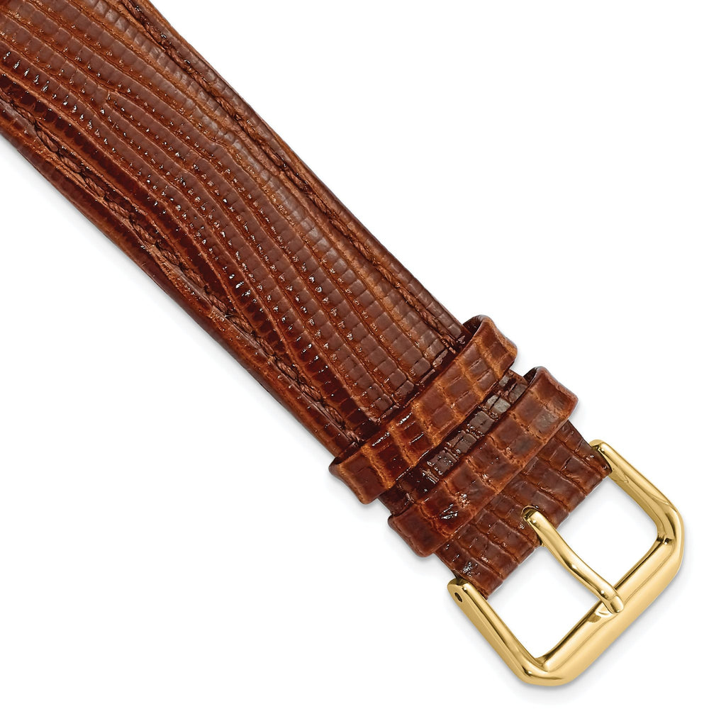 Snake Grain Leather Watch Band in Havana Brown, 16mm