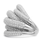 Sterling Shimmer Sterling Silver Rhodium-plated 536 Stone PavÃƒÆ’Ã‚Â¢Ãƒâ€šÃ¢â€šÂ¬Ãƒâ€šÃ…Â¡ CZ Ring