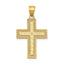 14K Gold Greek Filigree Cross Pendant Elegant Cast Design