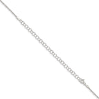 Sterling Silver 1.5mm Fancy Beaded Chain With Extension ext.