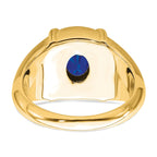 14k Sapphire and Diamond Mens Ring
