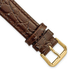 Alligator Grain Watch Band in Brown Leather, 18mm