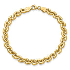 14K Polished Fancy Wave Link Bracelet