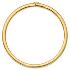 14k Polished 8mm Standard Weight 16 inch Domed Omega Necklace