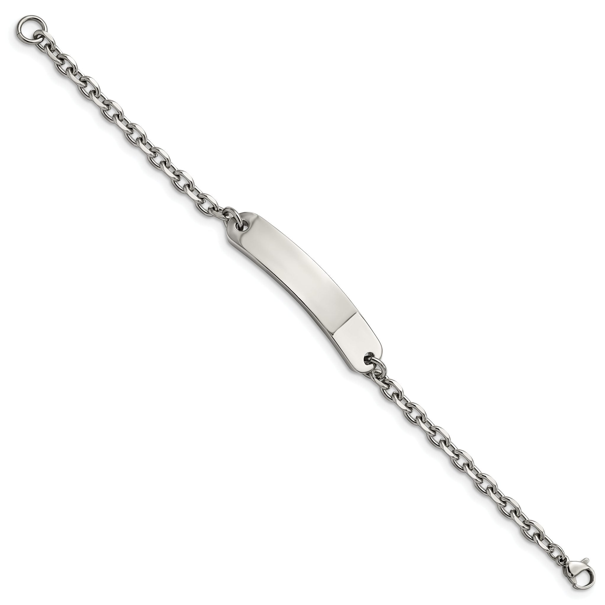 Stainless Steel Polished Cable Chain ID Bracelet for Women Secondary image