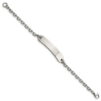 Stainless Steel Polished Cable Chain ID Bracelet for Women