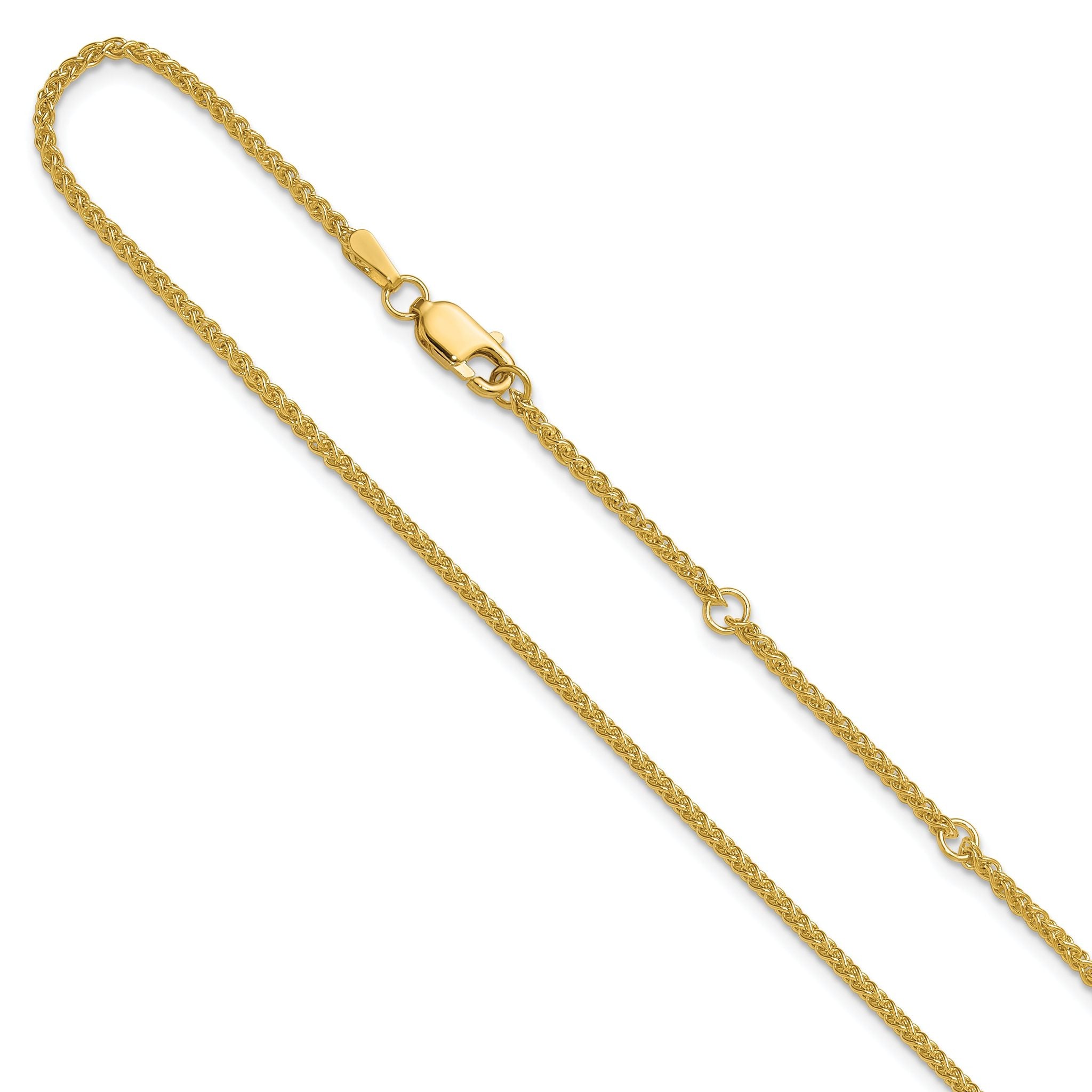 14K 1.65mm Spiga 1in+1in Adjustable Chain Main image