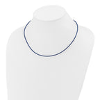 14k Yellow Clasp 1.6mm 16 inch Royal Blue Leather Cord Necklace