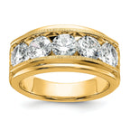 True Origin 14k 3 1/2 carat Lab Grown Diamond VS+ F+ Five Stone Complete Polished Brushed and Groove
