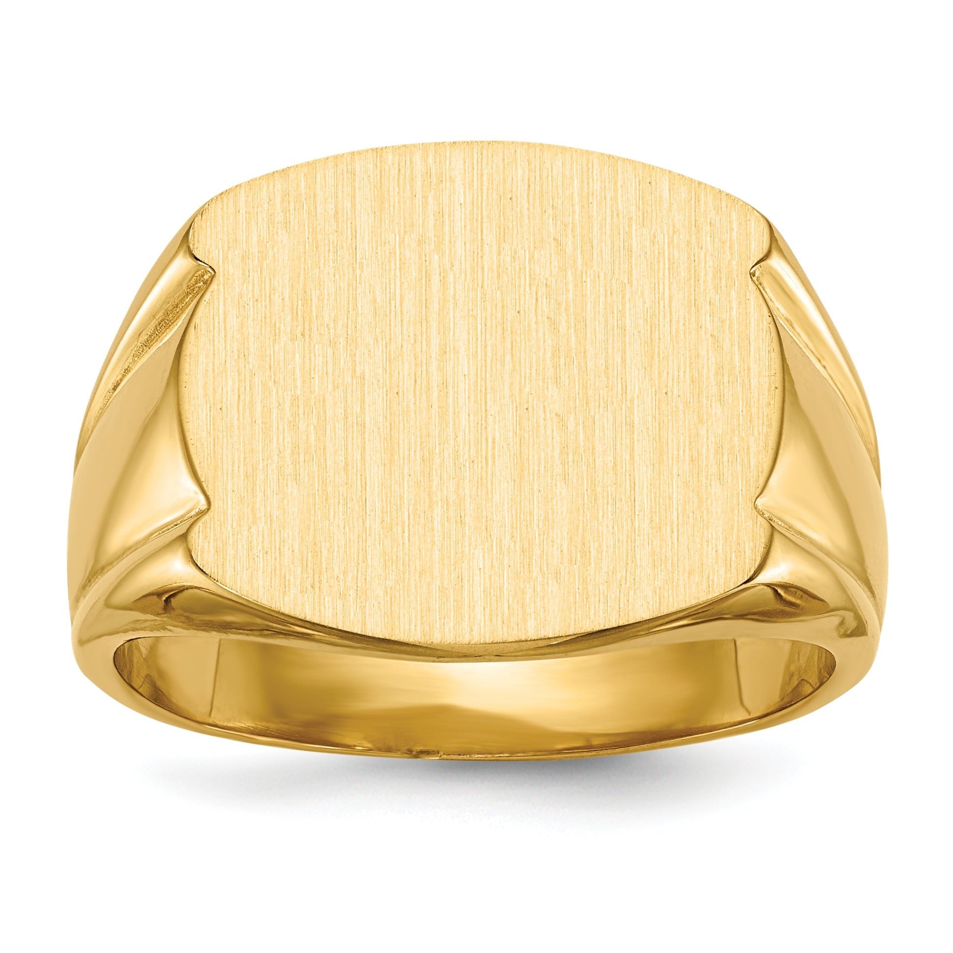 14k 15.0x16.5mm Closed Back Men's Signet Ring Main image