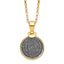 SS Gold-tone Polished Replica Phaistos Coin Pendant w/2 in ext. Necklace