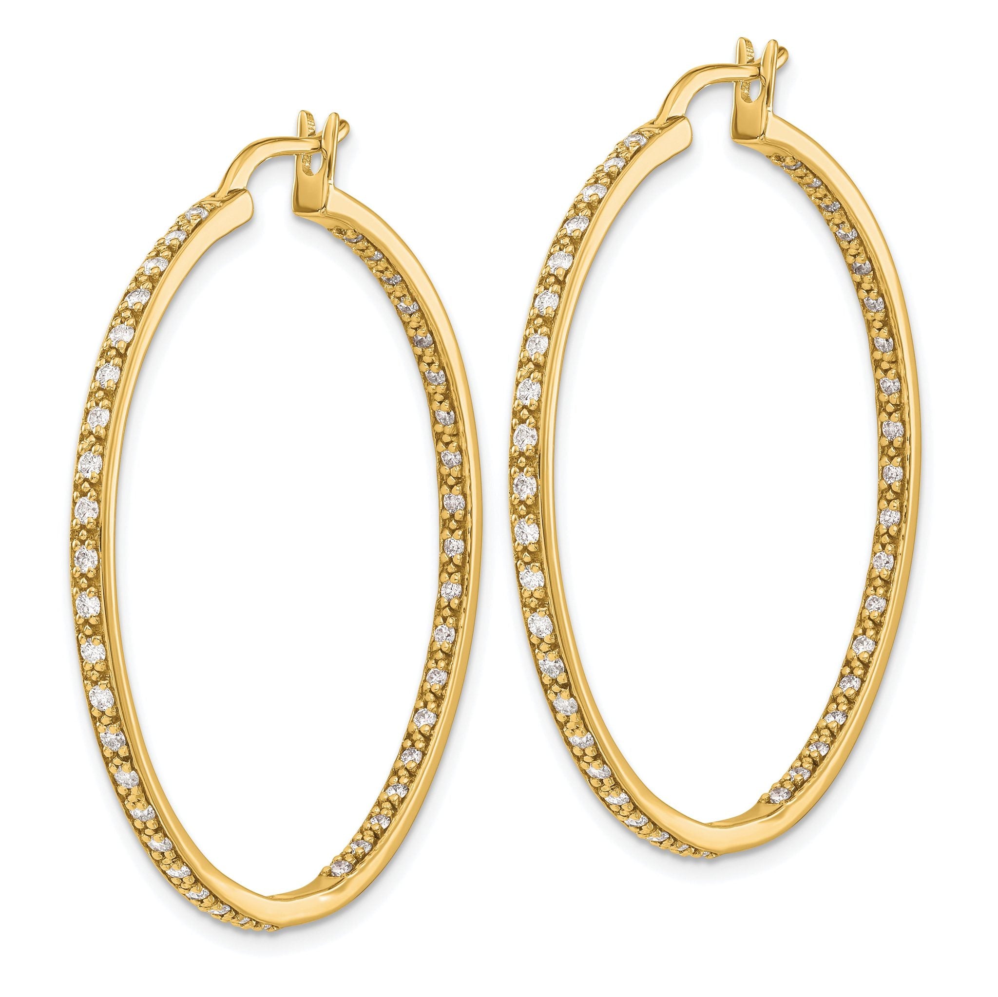 14k 7/8 carat Lab Grown Diamond VS/SI+ G+ Complete In and Out Hoop Earrings