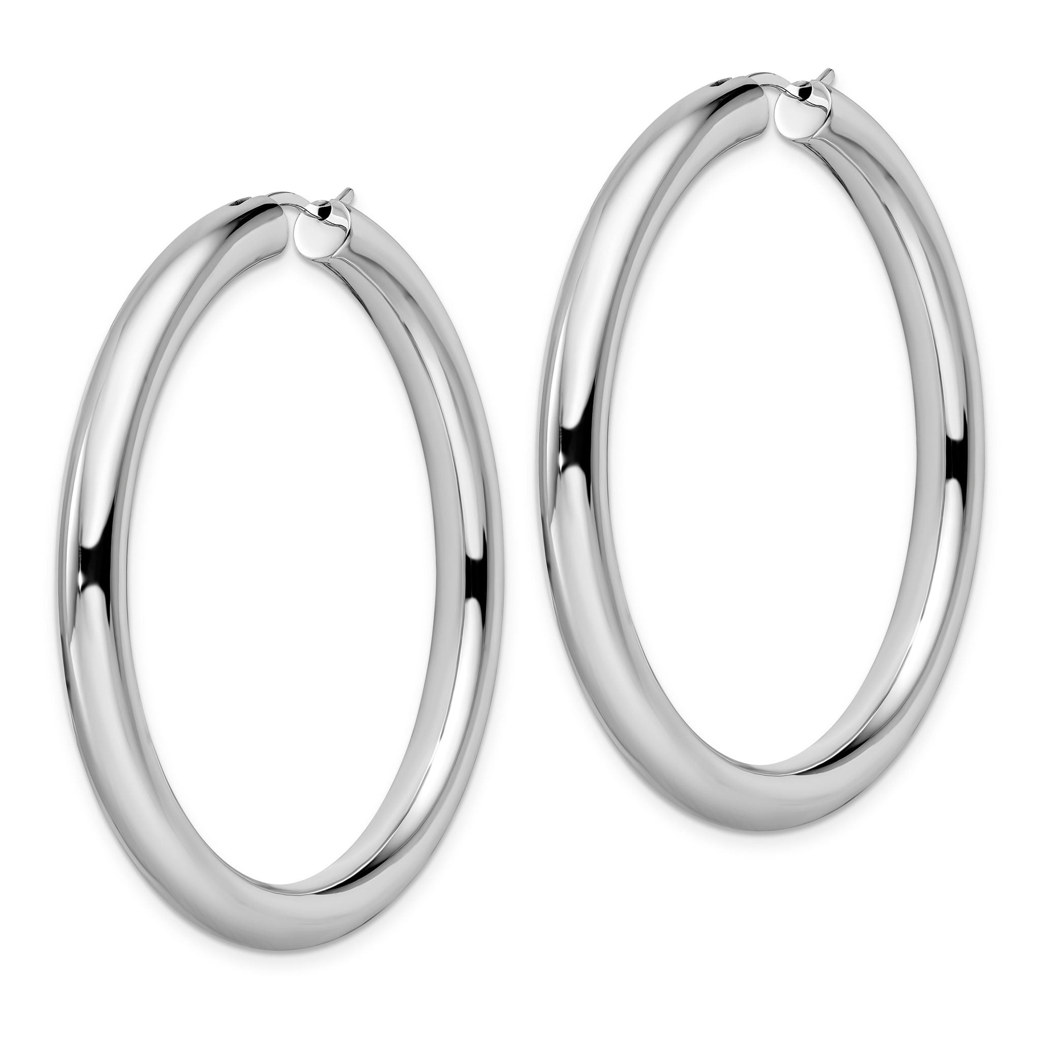 Sophia Jewelers Sterling Silver Polished Hoop Earrings with Rhodium Elegance Secondary image