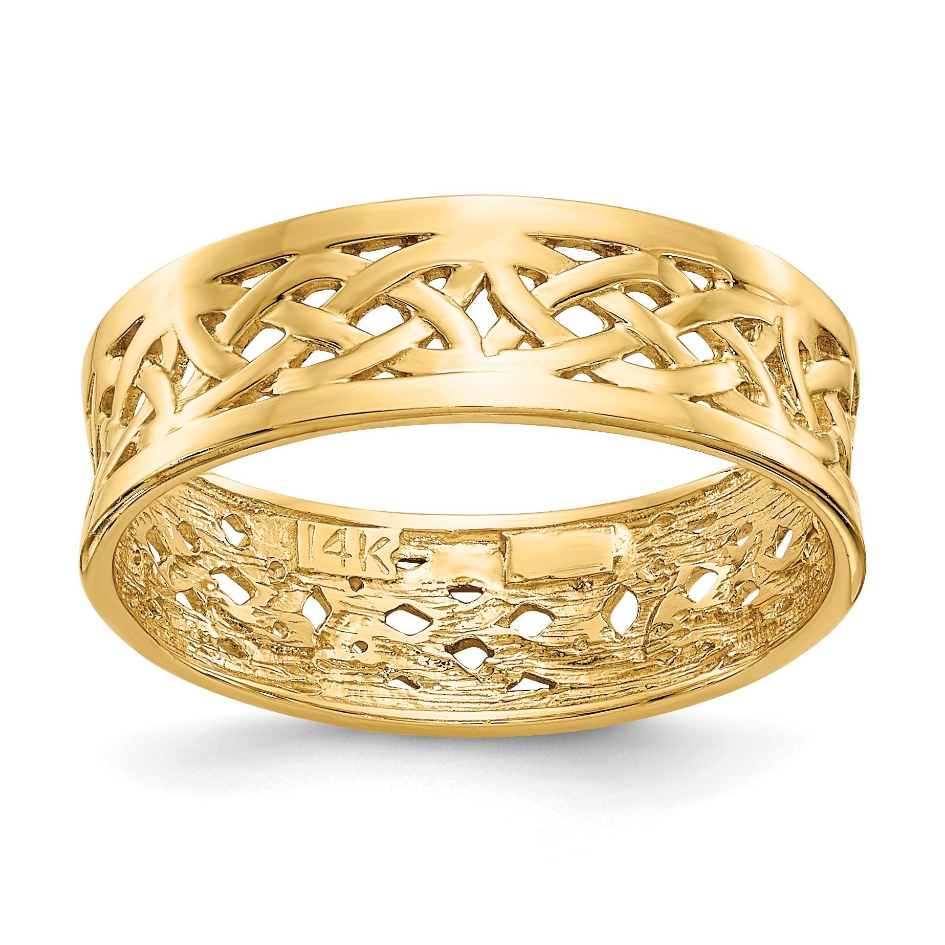 14k Polished Celtic Knot Band Main image