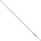 Sterling Silver 1mm Flat Link Cable Chain With 2in Extension